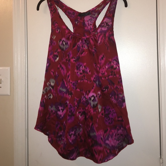 Ruffled Racer Back Silk Like Top