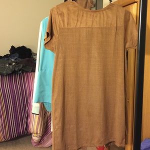 Camel colored airy thin suede top