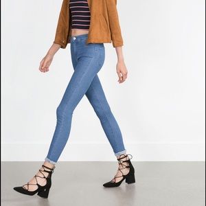 Zara lace up block heel