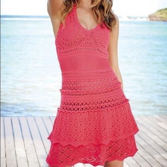 3 Crochet Victoria's Secret dres coral brown black