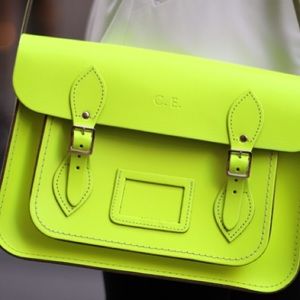 Cambridge Satchel Co neon yellow cross body medium