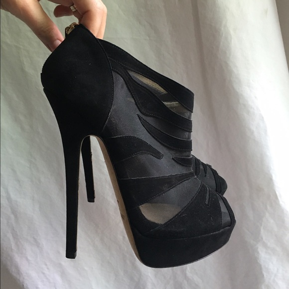 Jimmy Choo 39.5 Kerfield Suede Mesh Ankle Booties - Picture 2 of 5