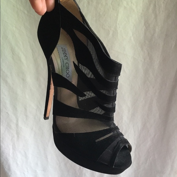 Jimmy Choo 39.5 Kerfield Suede Mesh Ankle Booties - Picture 5 of 5