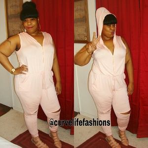 Pink Jumpsuit Knee Cut-Out NWOT