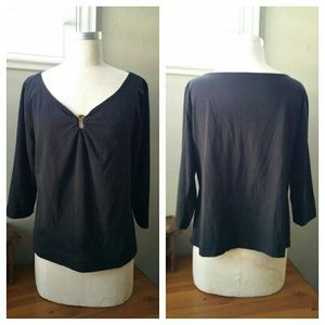 Talbots Black Aline Fit Black Top