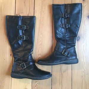 BORN black boots vegan wide calf tall