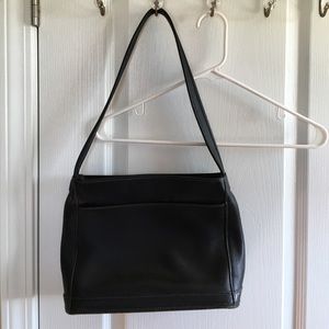 Black leather coach purse