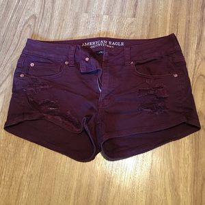 American eagle maroon shorties.