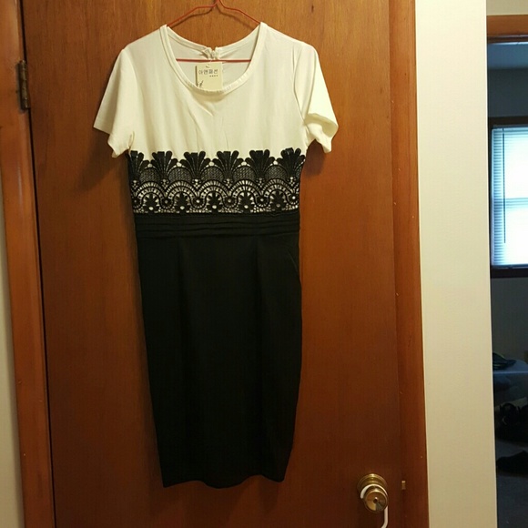 Black and cream dress