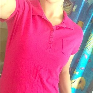 Pink Polo Shirt with Pocket