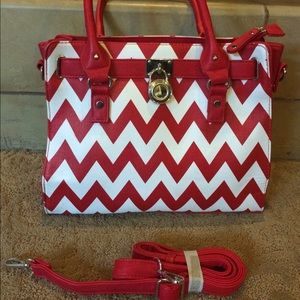 Red Chevron satchel