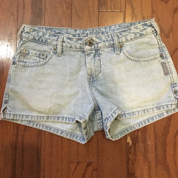 Silver denim shorts, size 27