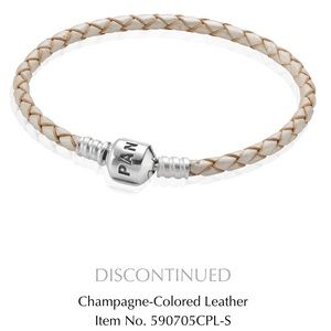 Discontinued Pandora leather charm bracelet