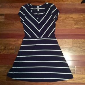 Navy and white dress