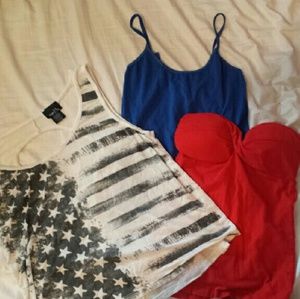 Lot of never worn forth of July tanks