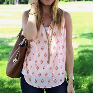 Printed sleeveless blouse from Nordstrom.