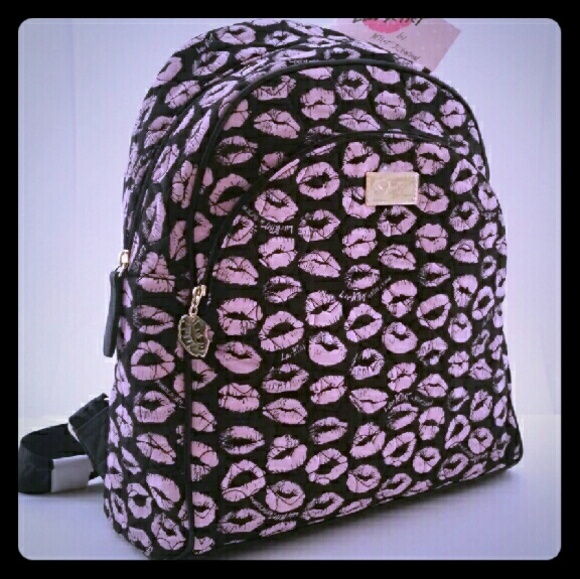 Betsey Johnson Handbags - Betsey Johnson Black/Blush Lips Backpack