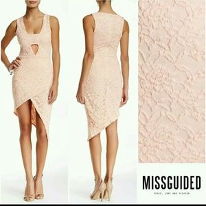 NWT MISSGUIDED nude Floral dress