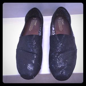 Toms Size 10 black sparkle