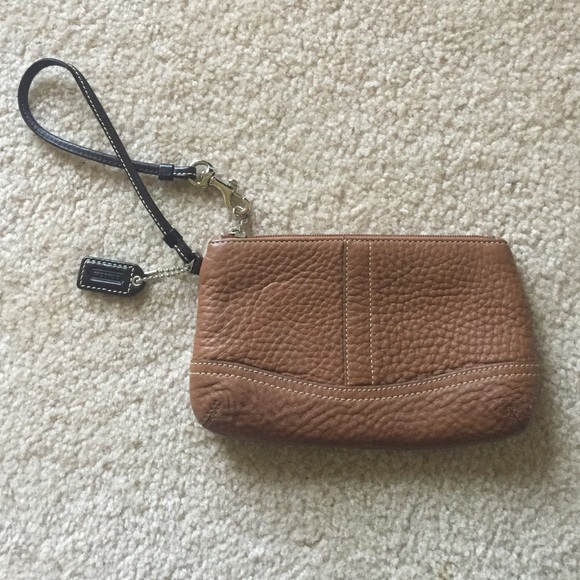 Tan Coach wristlet