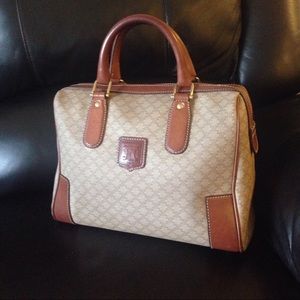 Authentic Celine khaki macadam satchel