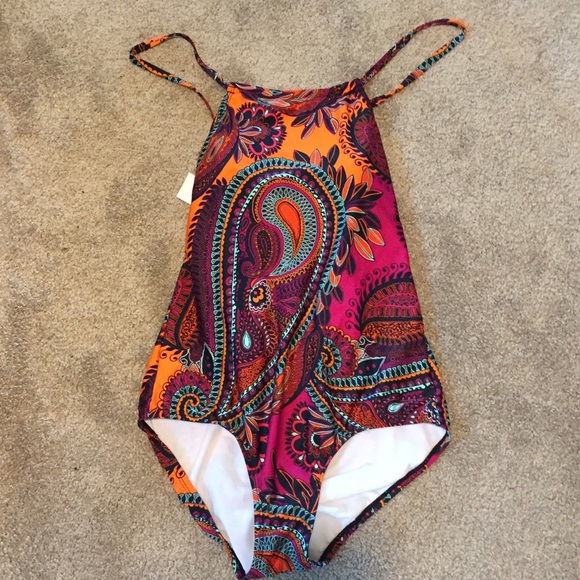 Cleanwater halter brocade one piece