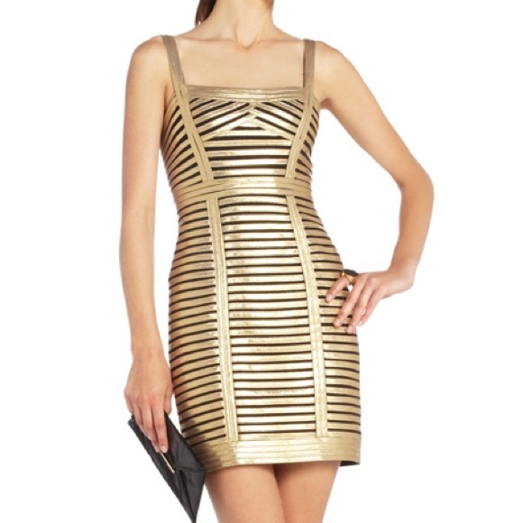 BCBG GOLD AND BLACK COCKTAIL DRESS!!!! - Picture 1 of 4
