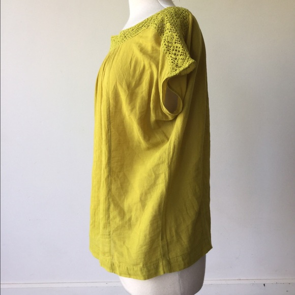Anthropologie edge & esyllte XS chartreuse top - Picture 2 of 4