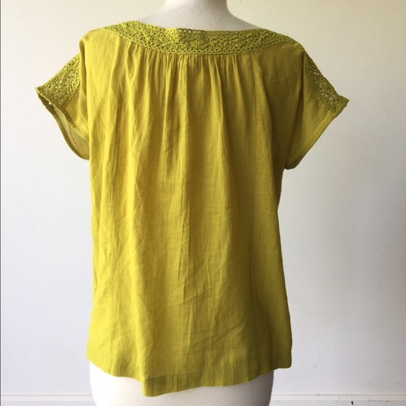 Anthropologie edge & esyllte XS chartreuse top - Picture 3 of 4