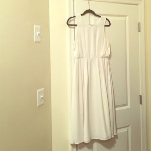 Cream Topshop sleeveless midi dress