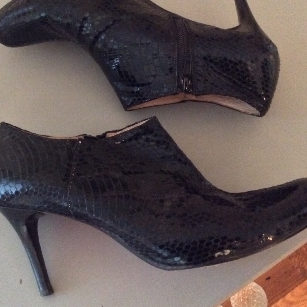 Black Snakeskin Booties