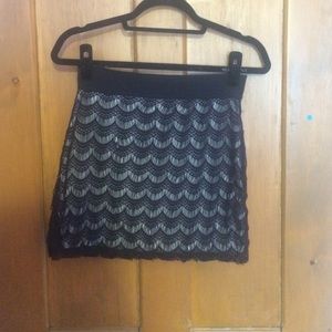 Black lace Free People bodycon pencil skirt!