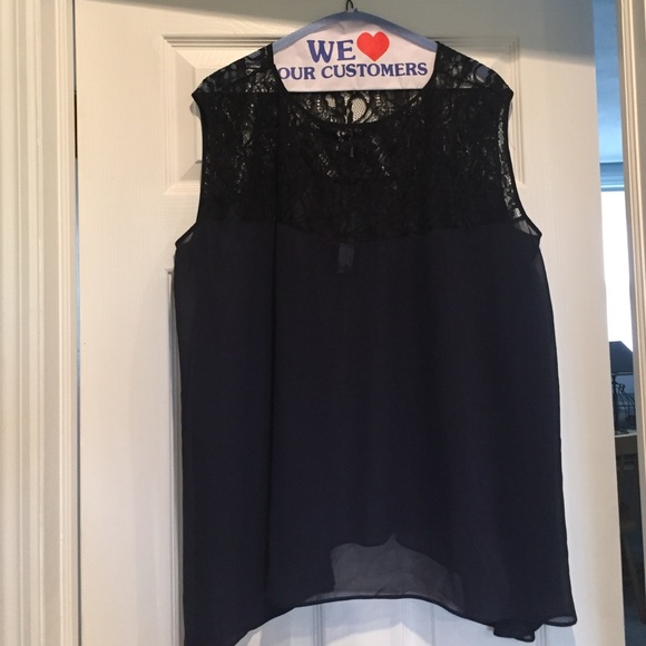 Asos Curve Black and Blue Sheer Tank