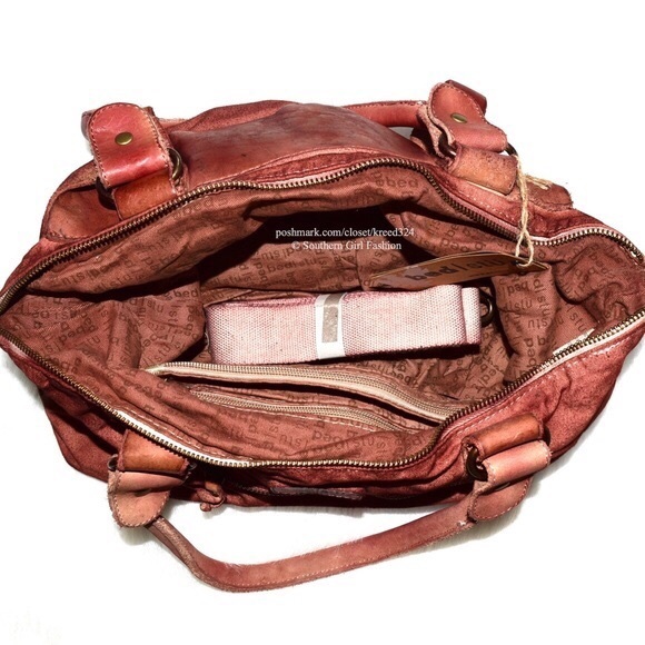 FREE PEOPLE Bag Distressed Canvas Leather Big Tote - Picture 3 of 4