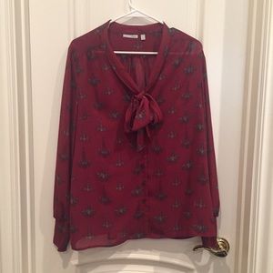 Halogen brand Nordstrom maroon blouse