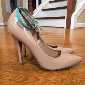 Tan Heels w/ Turquoise Strap