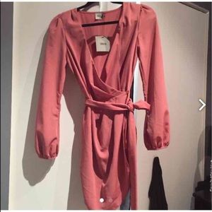 Coral Asos wrap dress