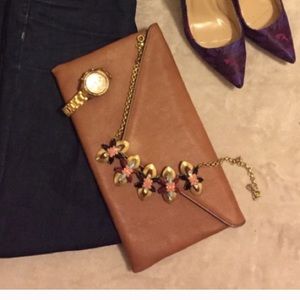 J. Crew Stationery Clutch (Cognac)