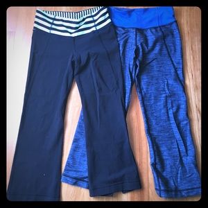 2 pairs cropped calf slit lululemon workout pants