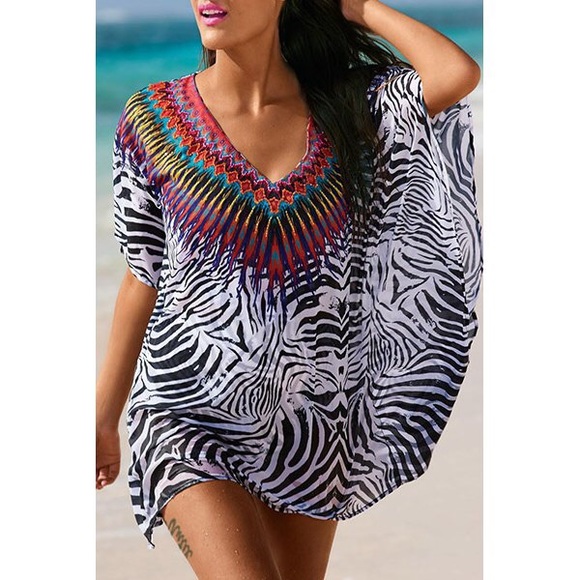 Bchic Other - Boho Style Print Swimsuit cover up