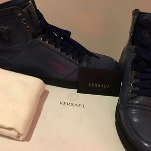 Men's Blue Versace High Tops Size 8