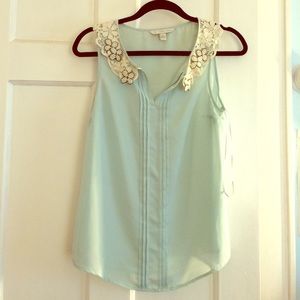 Lauren Conrad blouse with pearl/lace collar