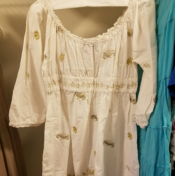 Silver & gold accented embroidered dress, like new