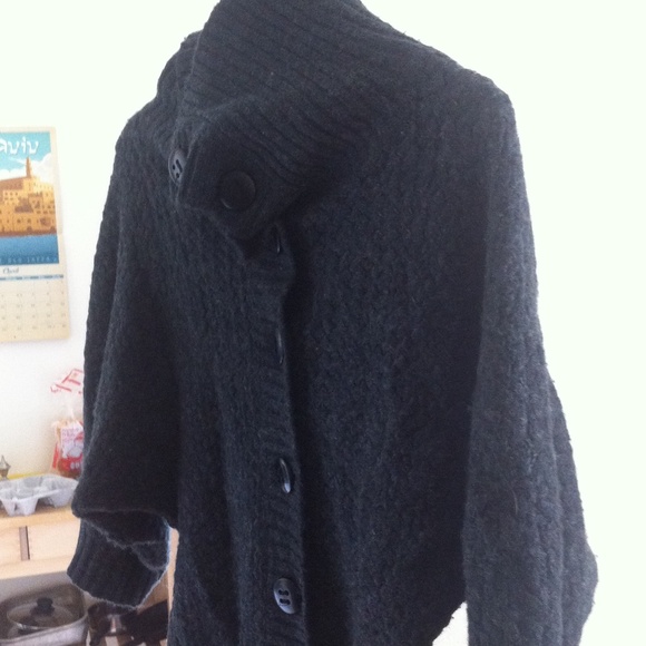 Dark Grey Button Down Wool Sweater/Cardigan - Picture 2 of 4
