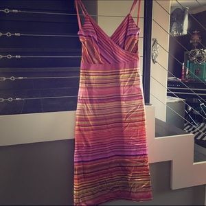 Banana Republic silk multi-colored stripe dress