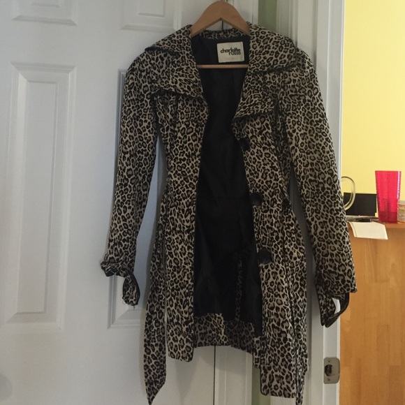 Cheetah print trench coat