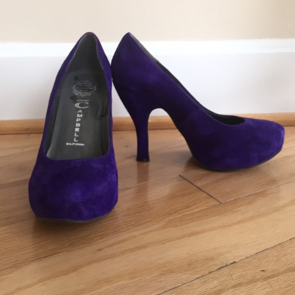 Purple Suede Platform 4.5" Heels - Size 6.5