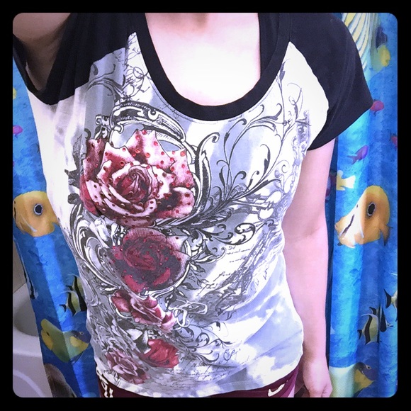 Rose Rhinestone Dress Tee