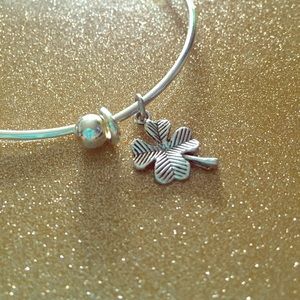 Silver "Good Luck" bangle