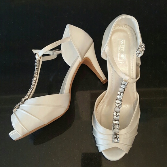 Wedding Ivory Jeweled Heels